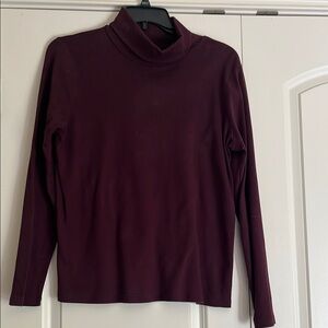 Women's Burgundy Turtleneck Top